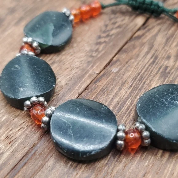 B2830 jade antique citrine beaded bracelet‎